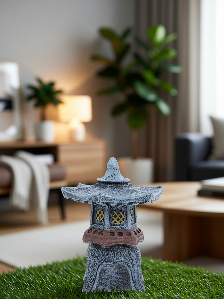 Bonsai Garden Landscape Design - Pagoda Lantern Resin Garden Statue Retro