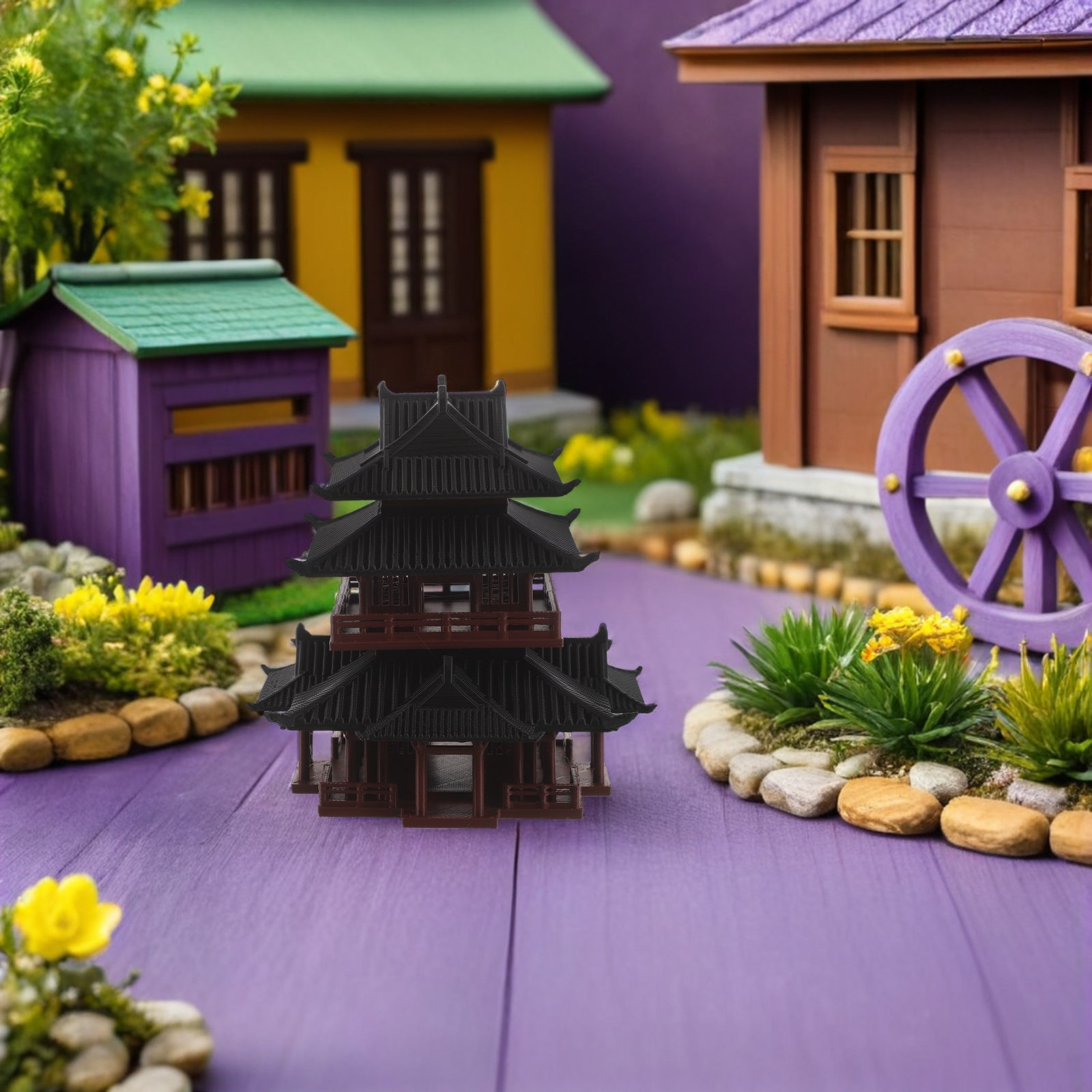 Chinese Style Pavilion Statue  - Bonsai Garden Landscape Design review and price