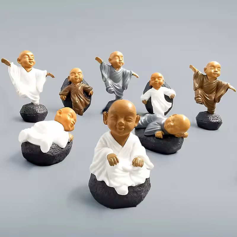 4pcs Chinese Kong Fu Monk Figu - Bonsai Garden Art review and price