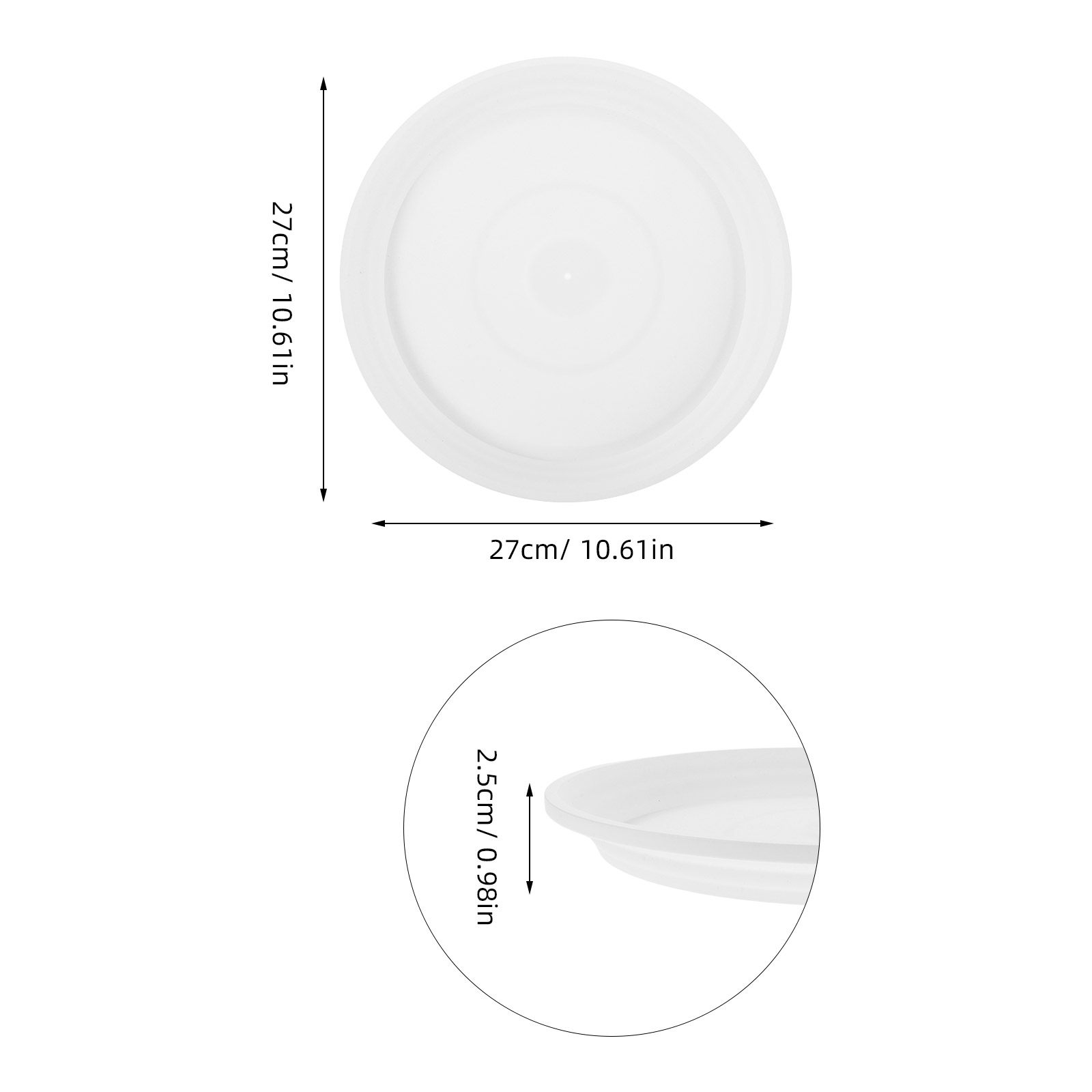 6Pcs 10.61 Inch Round Plastic  - Drip Tray Saucer review and price